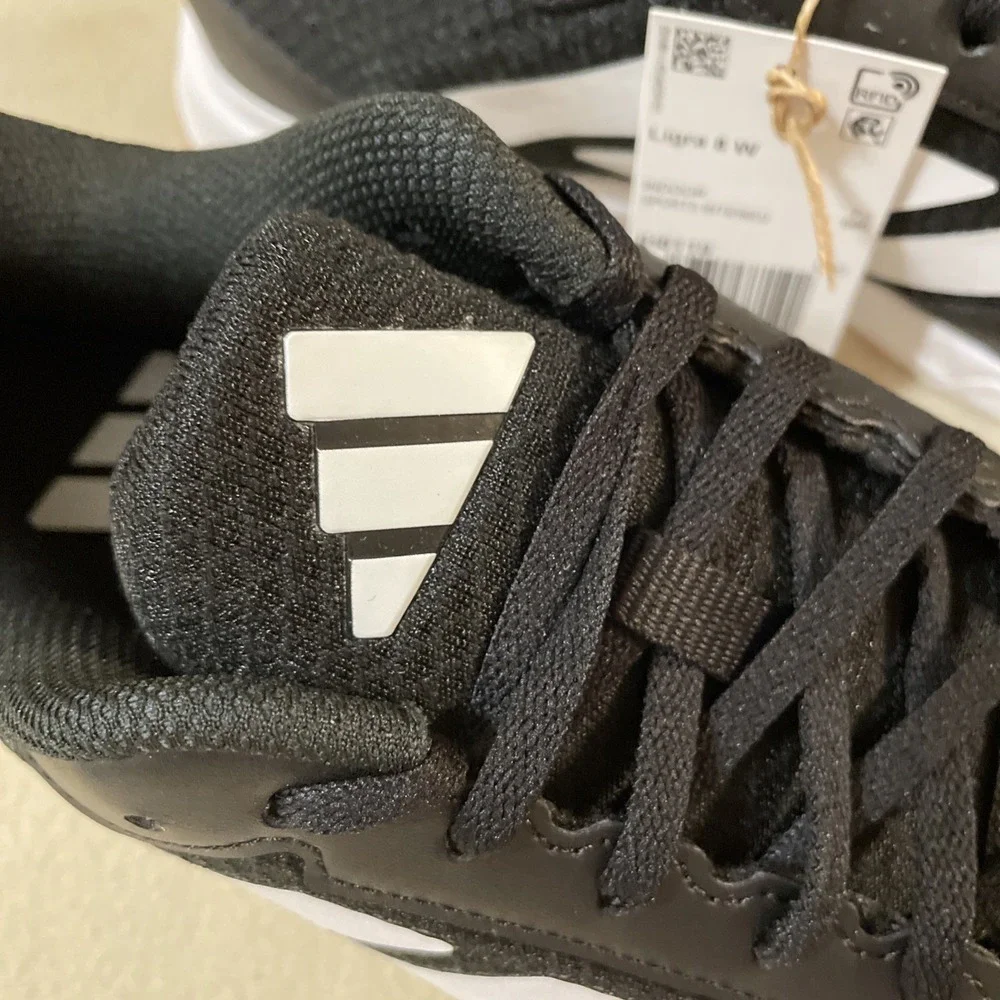 Adidas Ligra Indoor Sports Shoes Womens Black White Size 9 IH8119 New With Tags